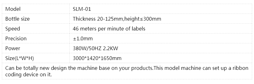automatic labeling machine technical parameters